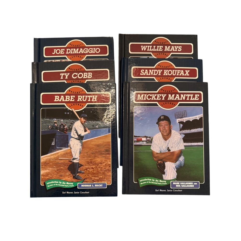 Baseball Legends Collection 6 Books: DiMaggio Cobb Babe Ruth Mays Koufax Mantle